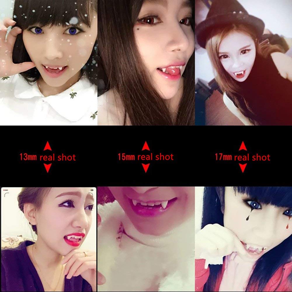 Secaden 3 Pairs Vampire Teeth Fangs Dentures Cosplay Props Halloween Props Party Favors