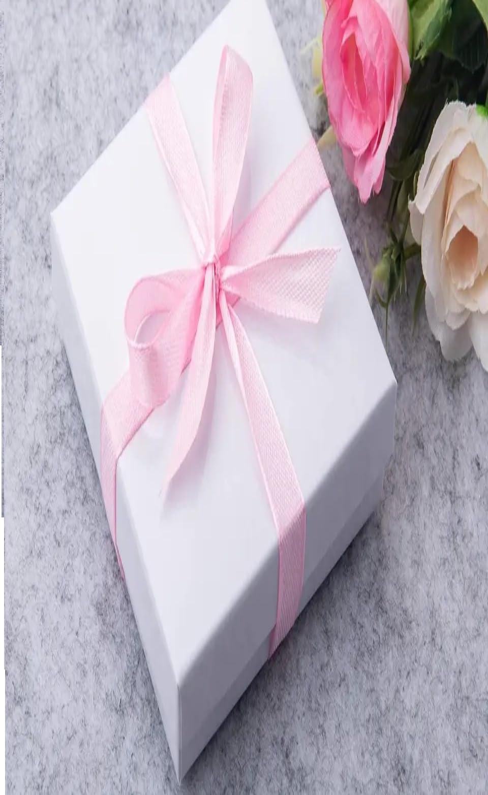 RJ Displays-6 Pack Swirl White Paper Cotton Filled Cardboard Jewelry Gift box for Necklace, Watch, Bracelets, Pen, Pocket Watches and Anklets Size- (8.1" x 2,2" x 1")
