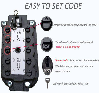 Votmores Key Lock Box for House Key, Lock Box with Combination Lock Wall Mount, 10 Digits Password Security Lock Boxes, Key Box with Code Push Button for Outside & Inside Hide A Key Outdoor