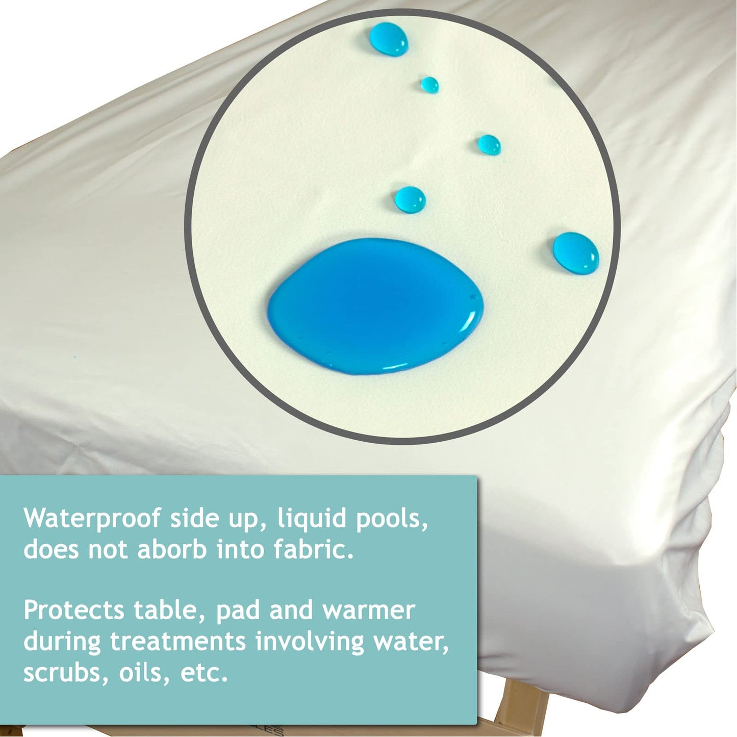Body Linen Massage Table Cover - Reusable Barrier with Wipe Clean Surface. Waterproof PUL Material, Machine Washable. Protects Massage Table, Warmer and Pad