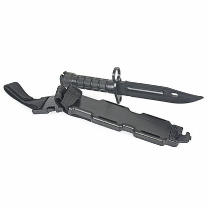 Rubber Knife Training Airsoft with Sheath Dummy Plastic Dagger Flexible Soft Fixed Blade for Prop Halloween Martial Arts Pretend Play Cosplay Costume 11.75 inch