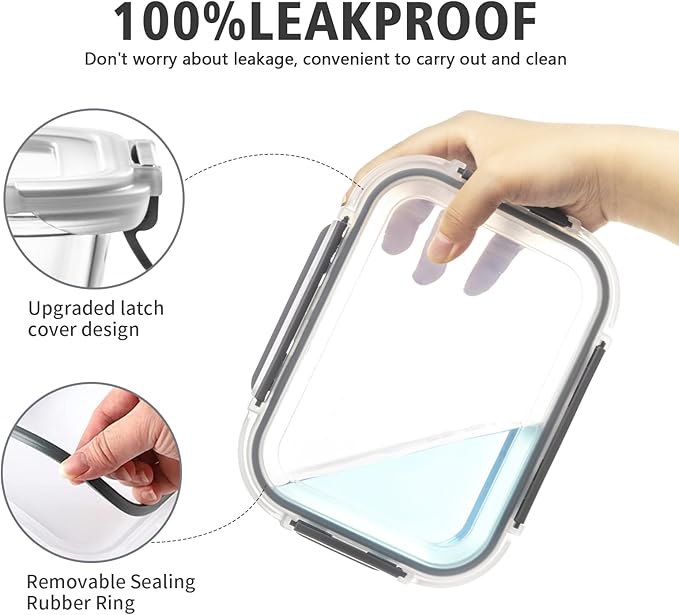 24 Pieces Glass Food Storage Containers
