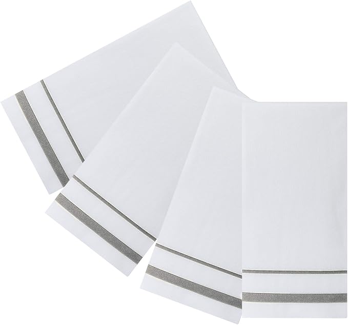 FOCUSLINE 200 Linen Feel Disposable Bathroom Napkins, Soft and Absorbent Paper