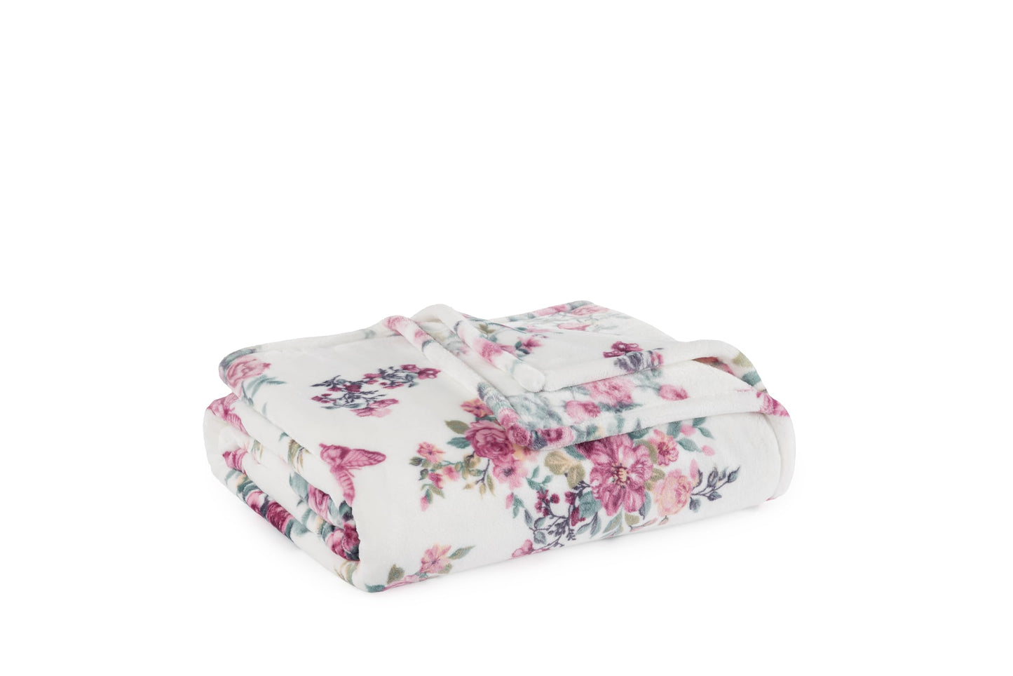Sushing Printed Micorfiber Fleece Blanket, Heavyweight Warm Plush Blanket, Room Home Decor for Couch Bed Sofa, 70in x 90in, Pink Flowers