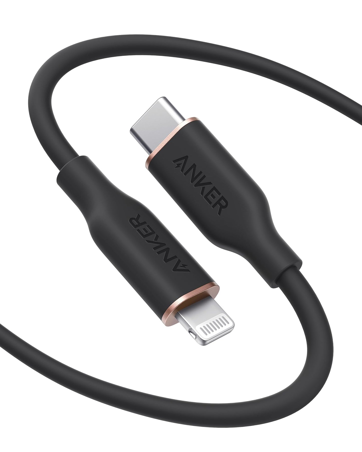 Anker USB C to Lightning Cable, MFi Certified Powerline III Flow Silicone Charging Cable for iPhone 13 13 Pro (Cloud White, 6ft)