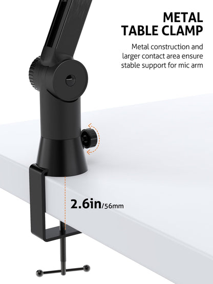 Metal Desk Clamp For Microphone Suspension Boom Scissor Arm Stand Holder with Adjustable Screw by SUNMON