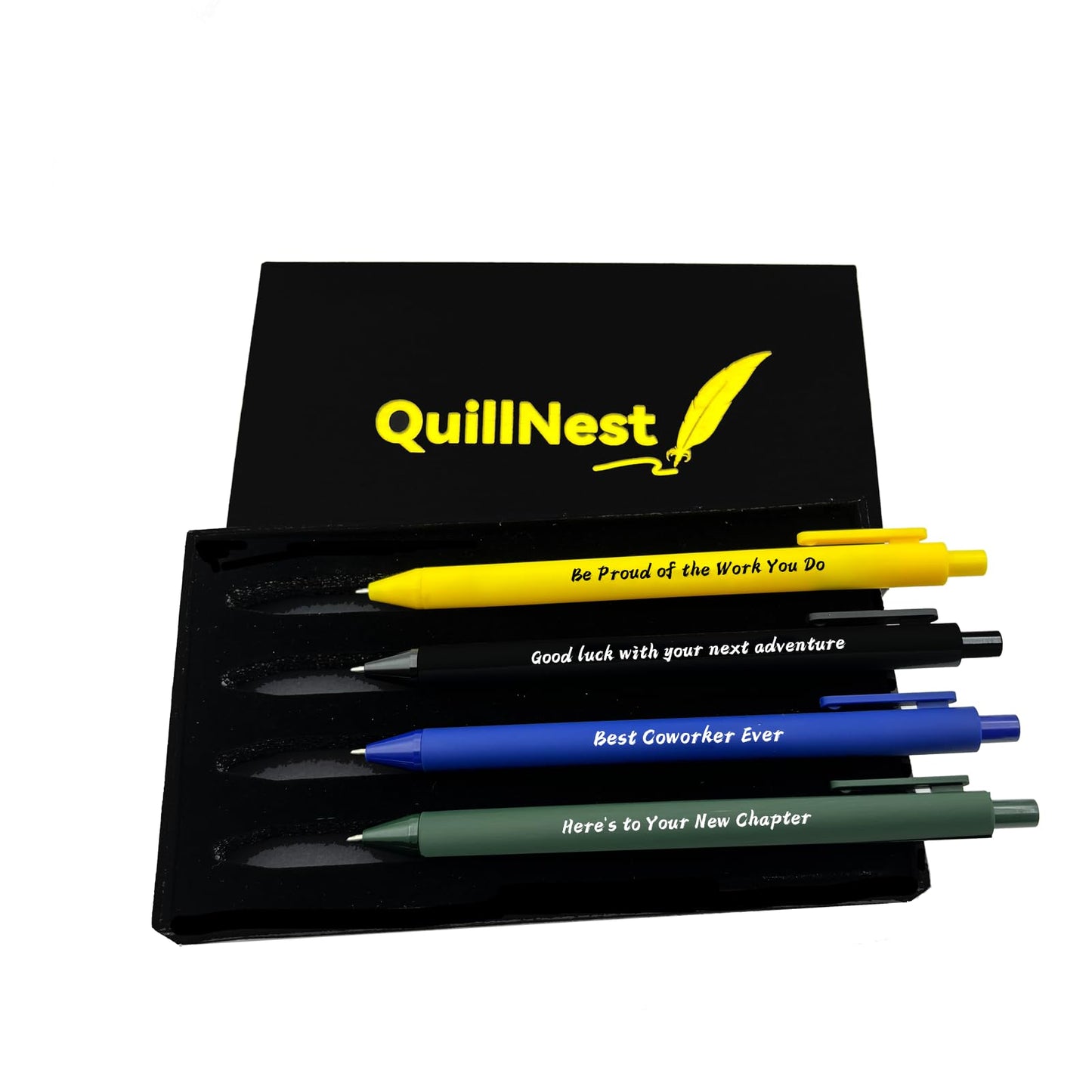 QuillNest Farewell Gifts for Coworkers Ballpoint Pen Set of 4 Coworker Leaving Goodbye Gift for Women Men Employee Colleague New Job Retirement Going Away Present