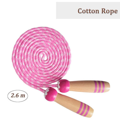 Jump Rope for Kids, Lorvain Adjustable Skipping Rope, Kids Jump Ropes with Wooden Handle for Girls Boys, Weighted Jumping Ropes for Fitness Workout Exercise Outdoor Fun Activity