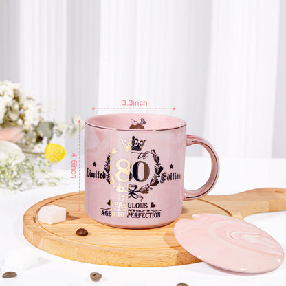 Best Friend Birthday Gifts for Women, Friendship Gifts for Women, Unique Birthday Valentines Day Gift Ideas for Her, Friends Female, Besties, BFF Ceramic Marble Coffee Mug Gift Box Printed Gold 14 oz