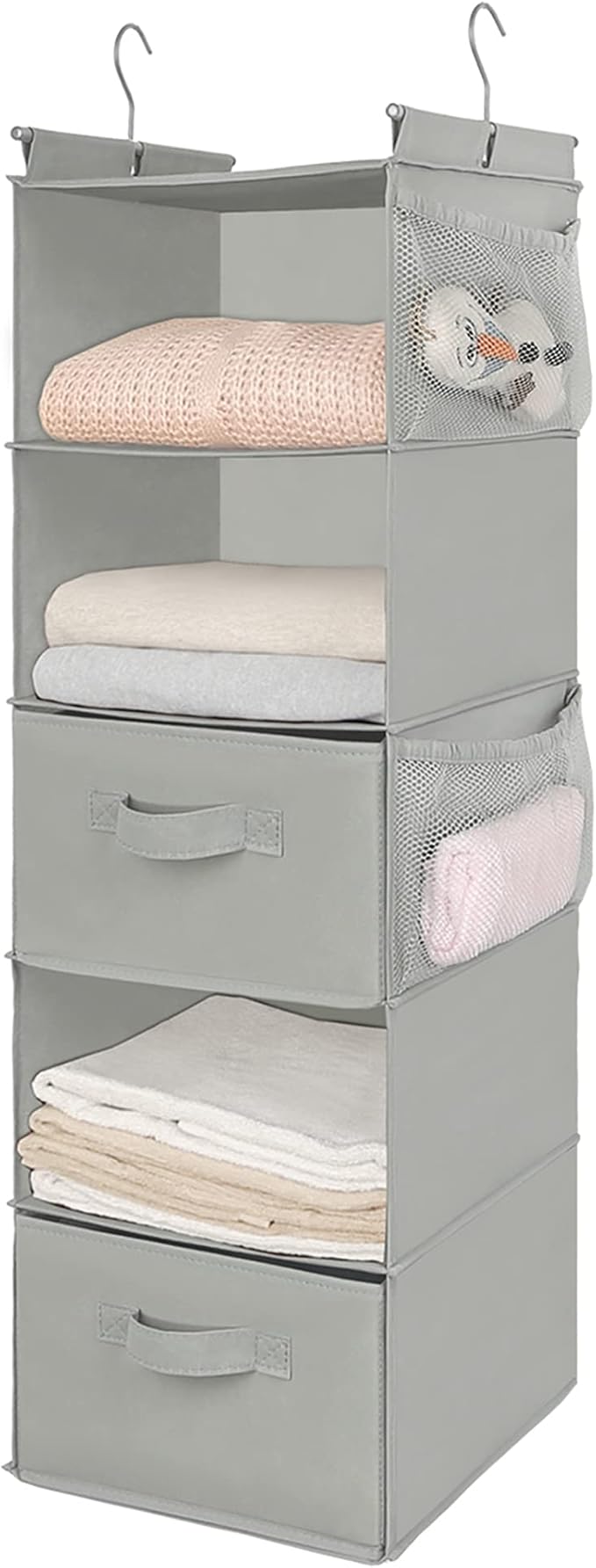 MAX Houser 5 Tier Shelf Hanging Closet Organizer, Cloth Hanging Shelf
