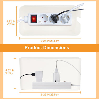 Resulzon Mini Cable Management Cord Cover Wire Hider Box Concealer Organizer Protector System for Home Theater Entertainment Center Office School (Mini, White)