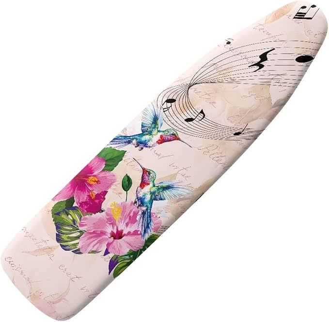 GLENLCWE Blue Hummingbird Hibiscus Music Note Ironing Board Cover Full Size