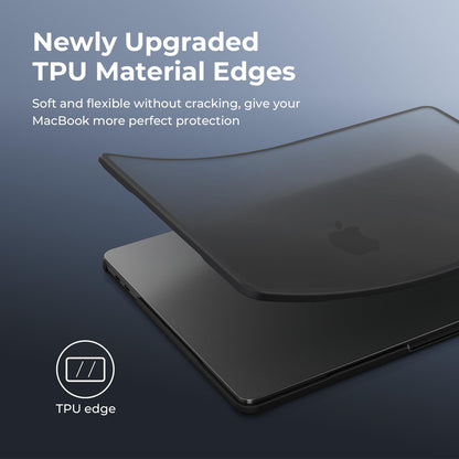 BlueSwan Case compatible for Macbook Pro 13 inch M2 M1 A2338 A2251 A2289 A2159 A1989 A1706 A1708, Released in 2022-2017, Anti-rupture TPU Frame + PC Matte Anti-fingerprint Cover - Frosted Black