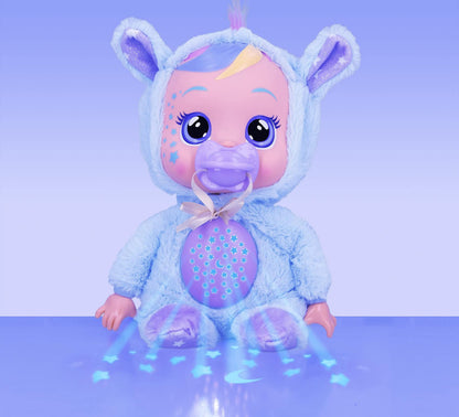 CRY BABIES Goodnight Starry Sky Jenna / Sleepy Time Baby Doll with LED Lights tears, Lullabies and Star Projector Night Light - Bedtime doll for Kids 18M+ age