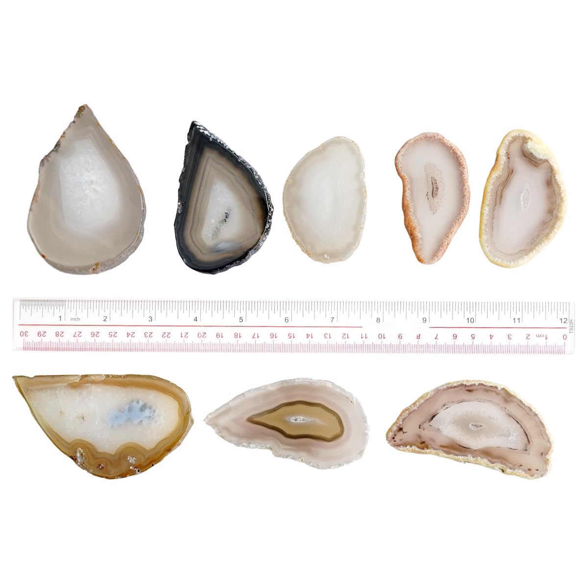 Sisamn 15pcs Natural Polished Agate Slices, Geode Slices Bulk for Light Table, Table Place Cards, Jewelry Making, Crafts, Home Decor, 1.18-2.56 Inches Length (Non-Drilled)