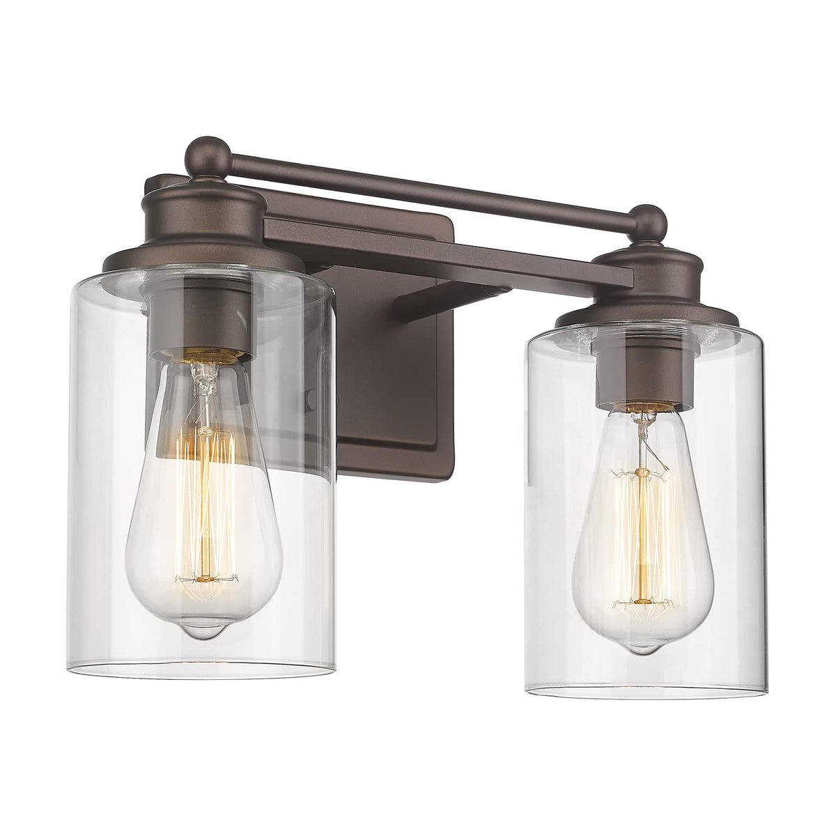 Vanity Lights for Bathroom, HWH Farmhouse 2 Light Vanity Wall Lamp with Oil-Rubbed Bronze Finish, Wall Lighting Over Mirror, Dressing Table, Powder Room, 5HLT63B-2W ORB