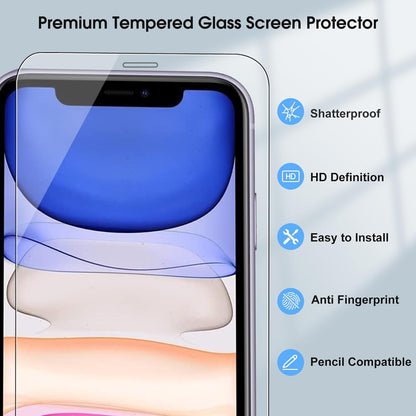3 Pack Screen Protector for iPhone 11/XR 6.1 Inch, 9H Hardness Shock Resistant Tempered Glass HD Ultra Clear