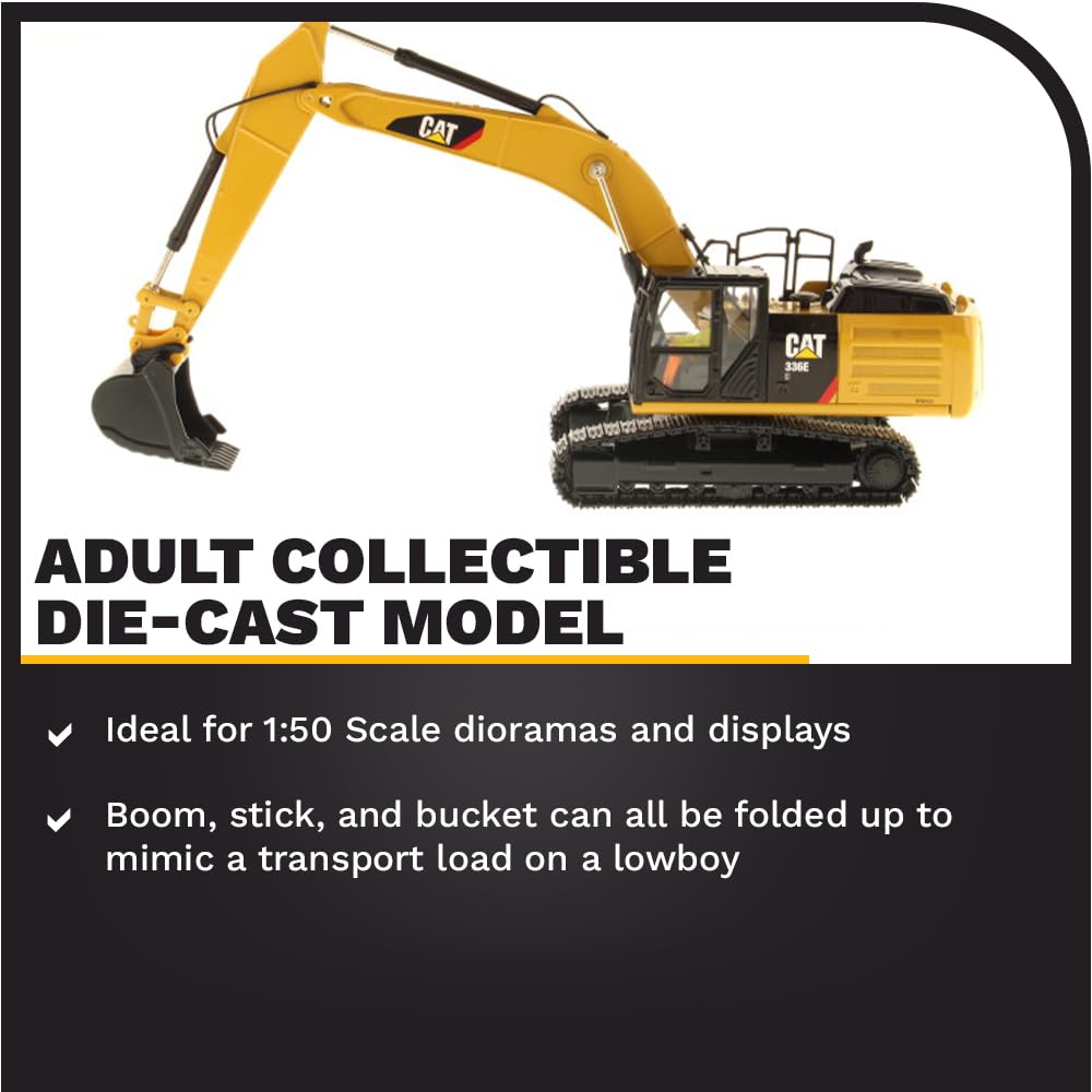 1:50 Cat 336E H Hybrid Hydraulic Excavator | Core Classics Series Cat Trucks & Construction Equipment | 1:50 Scale Model Diecast Collectible Model 85279C