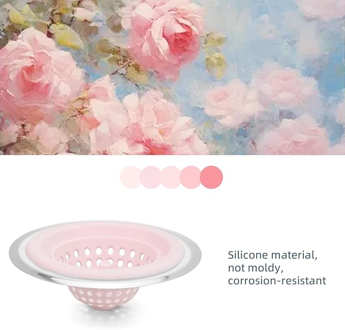 2 PCS Kitchen Stainless Silicone Sink Strainer, 4.5 inch Diameter…