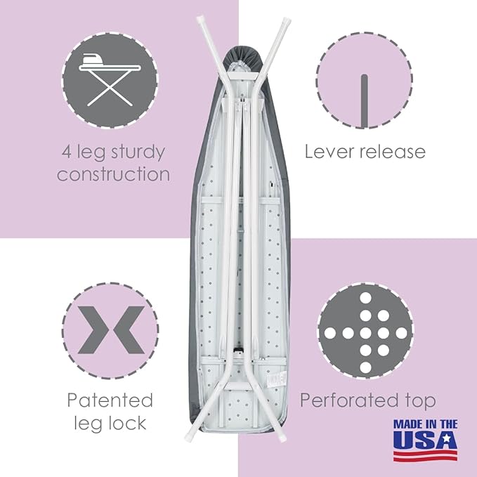 Full Size Ironing Board Made in USA – Dark Grey by Seymour Home Products 4