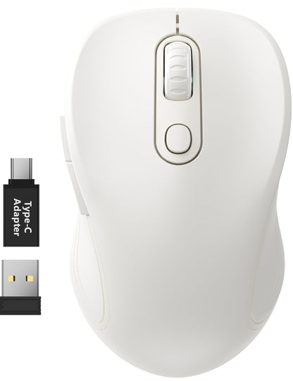 WisFox 2.4G Wireless Mouse for Laptop, Ergonomic Computer Mouse with USB Receiver and 3 Adjustable Levels, 6 Button Wireless Mice for Windows Mac PC Notebook (Grey)