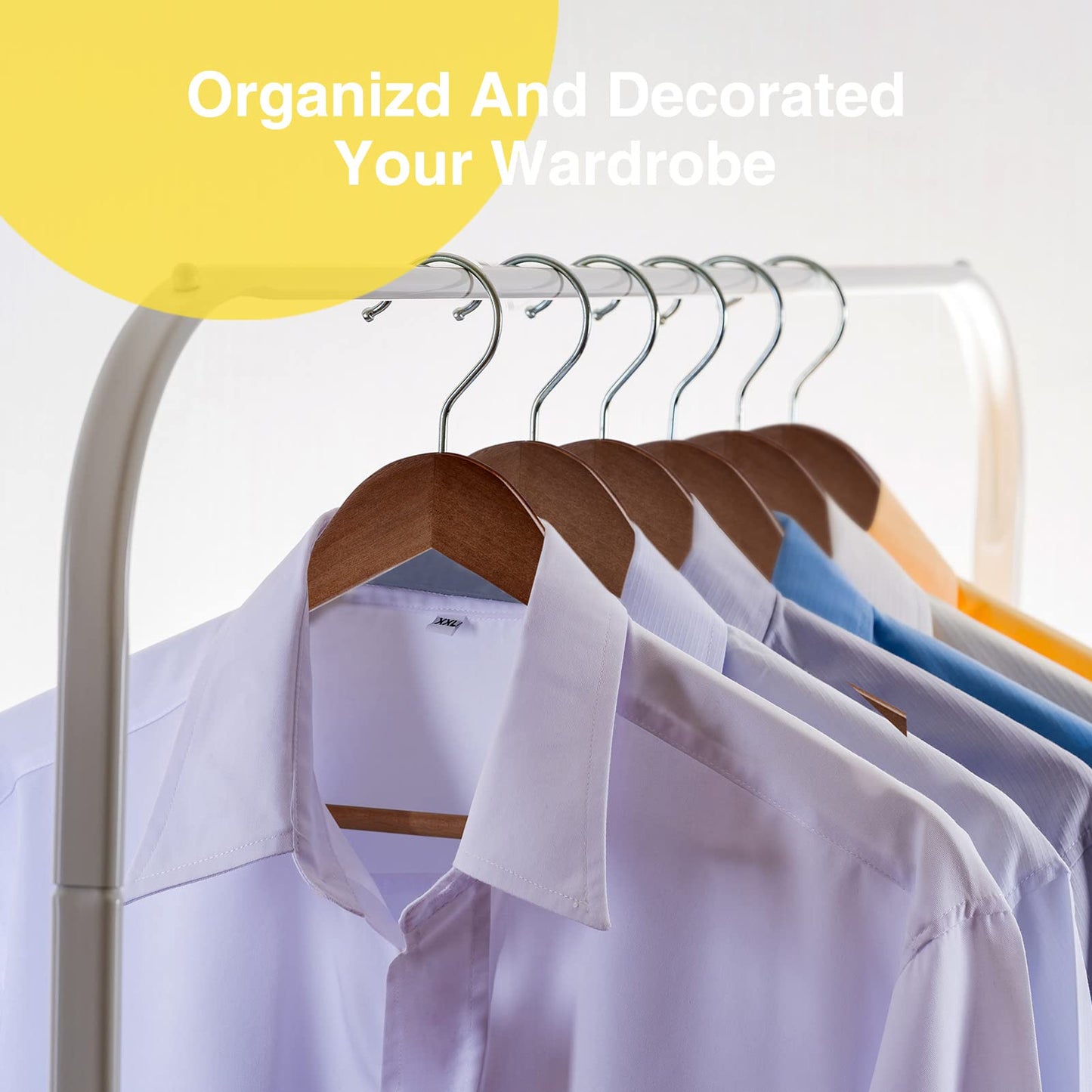 Uinicor Wooden Hangers - 60 Pack - Clothes Hanger for Daily Used,Heavy Duty Wood Hangers with Precisely Cut Notches,Coat Hanger for Closet, Clothes Hangers for Shirt Suit Dres（Walunt）