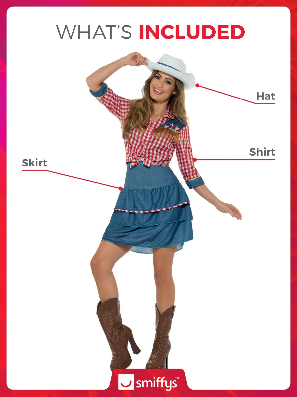 Smiffy's Women's Rodeo Doll Costume, blue, Small