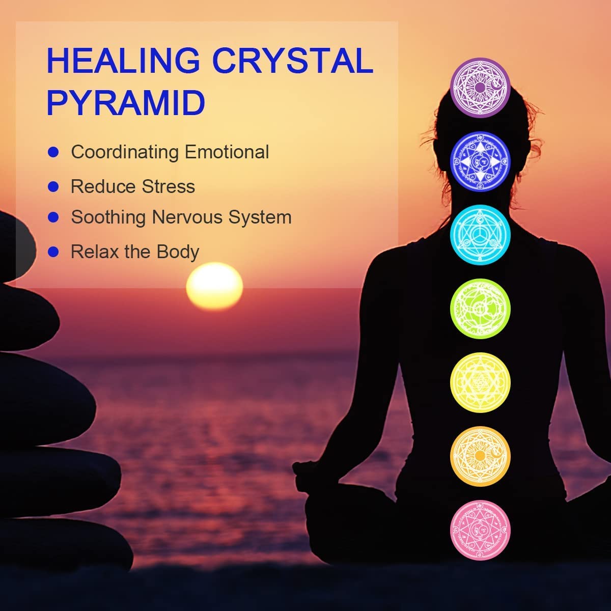 Besorgone Orgonite Pyramid for Positive Energy Chakra Orgone with Crystal Healing Stones Attract Wealth Wisdom Meditation Gift (Rose Quartz Sphere)