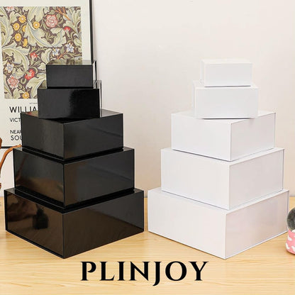 PLINJOY Magnetic Gift Box 15 Pack White Small Gift Box with Lids Closure in Bulk, Luxury Cardboard Gift Boxes for Presents,Bridesmaid Proposal,Packaging for Small Business,Parties,Bulk 6x6x3