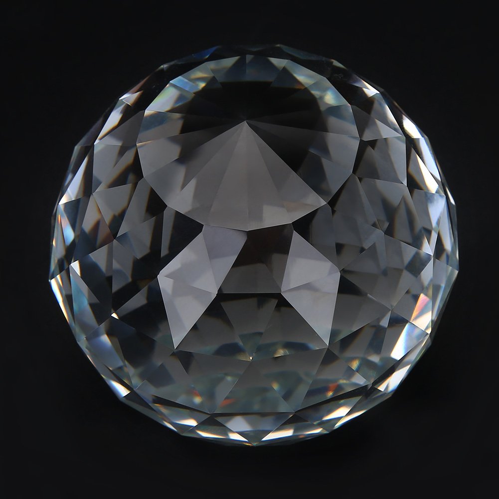 Antilog Clear Faceted K9 Crystal Ball, 1Pc 60/80mm Transparent Sphere for Office Home Hotel Decor Hardware Fittings