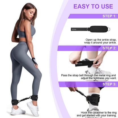 flintronic Resistance Bands Set, Ankle Resistance Bands, Gym Cuffs with Double D-Ring, Resistance Bands Set with Ankle Straps, for Muscle Shaping Home Workouts and Fitness Training
