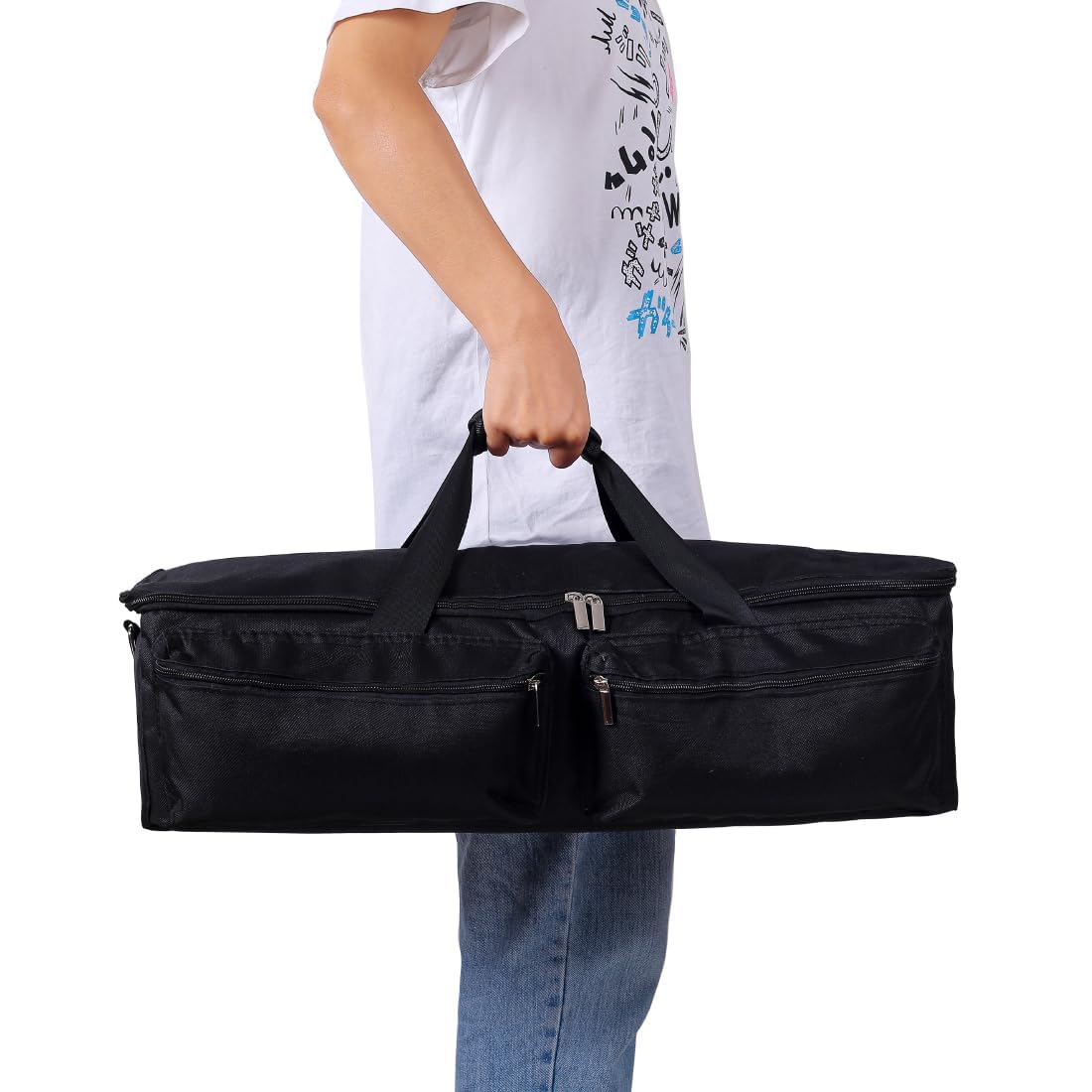 CACTIYE Carrying Bag Compatible with Cricut Explore Air and Maker, Waterproof Tote Bag Compatible with Cricut Explore Air and Supplies (Black, 1+1)