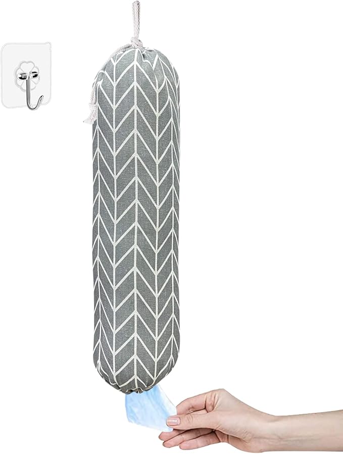 Wall Mount Plastic Grocery Bag Organizer/Holder, Washable Shopping Bags Carrier