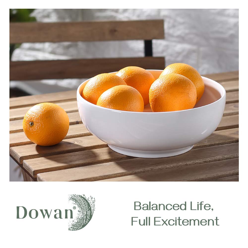 DOWAN Serving Bowls, 90 OZ(9.5") Large Salad Bowls for Entertaining, Side Dishes, Pho, Pasta, Centerpiece Bowls for Dinner Parties, Kitchen Decor, Microwave & Dishwasher Safe, White