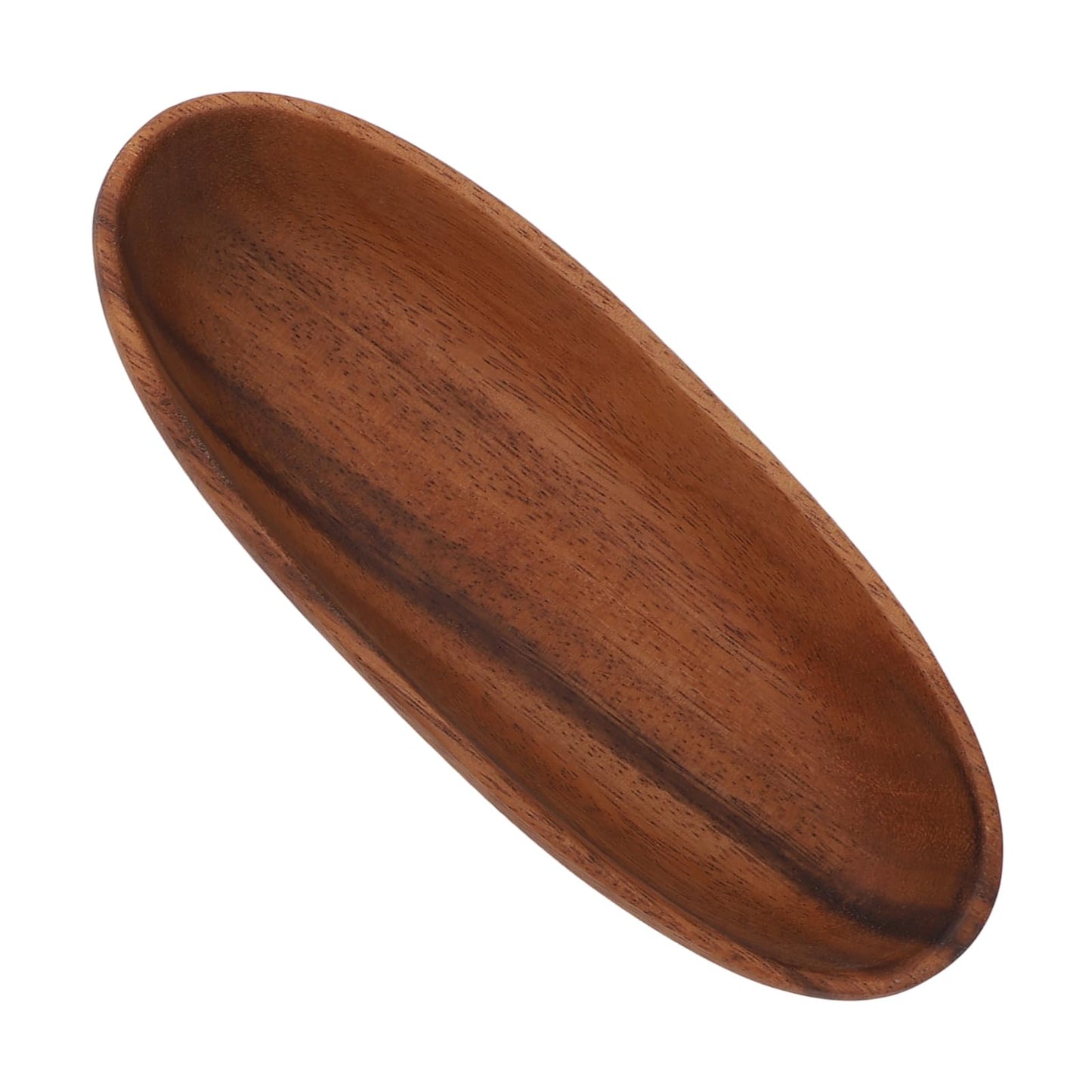 HAOHIZE Handcrafted Decorative Boat Bowl, Rustic Wooden Salad Bowl for Food Bread Fruits Snack Dessert, Coffee Table Tray or Entryway Catchall, Long Oval Design for Modern Farmhouse Decor