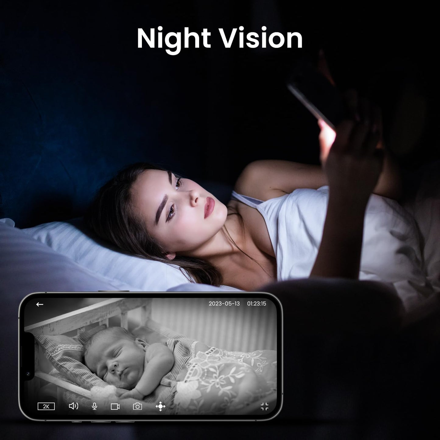 Cinnado WiFi Security Camera Indoor - 2K Pet Dog Cameras House Security with APP for Baby Monitor Home CCTV Wireless 360°, Motion Tracking, Smart Siren, IR Night Vision, D1