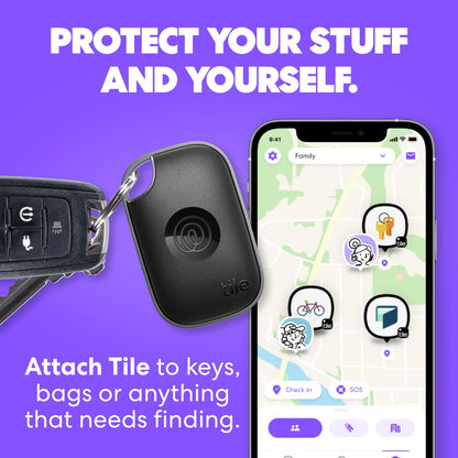 Tile by Life360 Pro - Powerful Bluetooth Tracker, Key Finder and Item Locator for Keys Bags, and More, Both iOS and Android Compatible, Phone Finder. Pack of 2 (Black/White)
