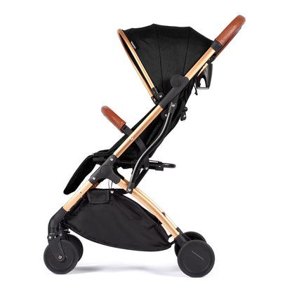 Lejoux™ Baby Pushchair Stroller– Lightweight Foldable Travel Buggy with 5-Point Harness, Adjustable Seat Back and Oversize Basket Folds with 1 Hand – Smooth Swivel Wheels Rain Cover (Black)