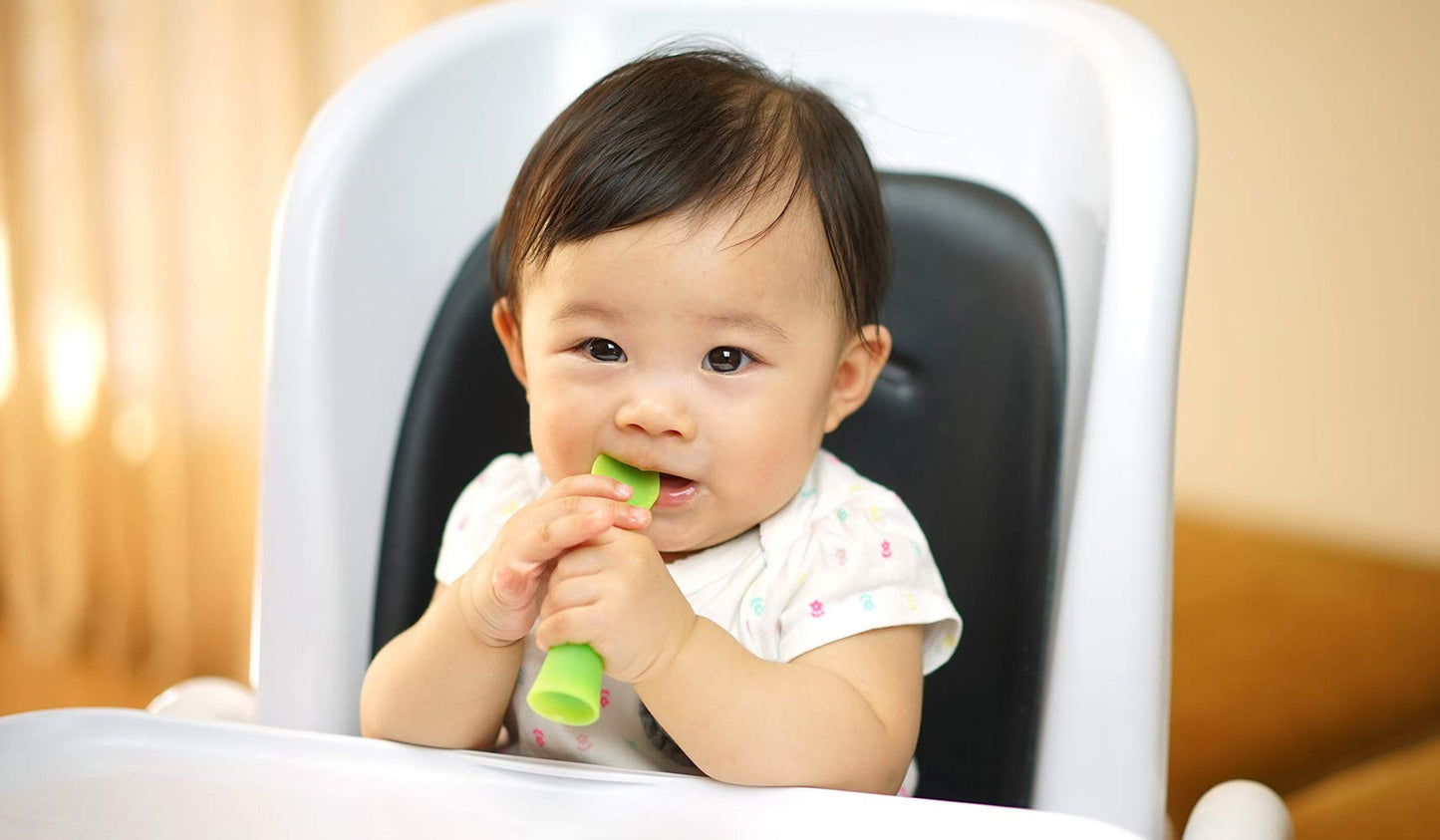 Olababy Baby and Children's Spoon (Training, Set of 2) - Flexible Learning Spoon for Complementary Foods Introduction | Soft, Flexible Silicone BPA-Free