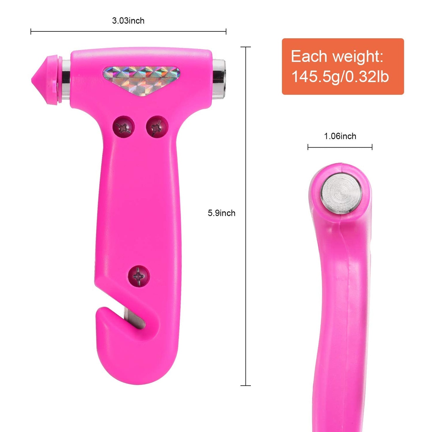 THINKWORK Car Safety Hammer for Teen Girl and Lady's Gifts, 2 Pack Three-in-One Emergency Escape Tool with Window Breaker and Seat Belt Cutter, Safety Emergency Car Escape Tool for Family, Children