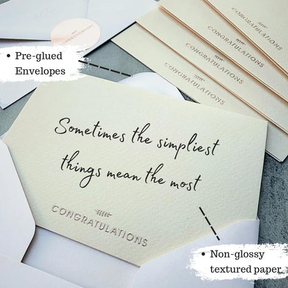 RUN2PRINT Congratulations Cards with Envelopes, 12 Pack, Ivory, Blank Inside
