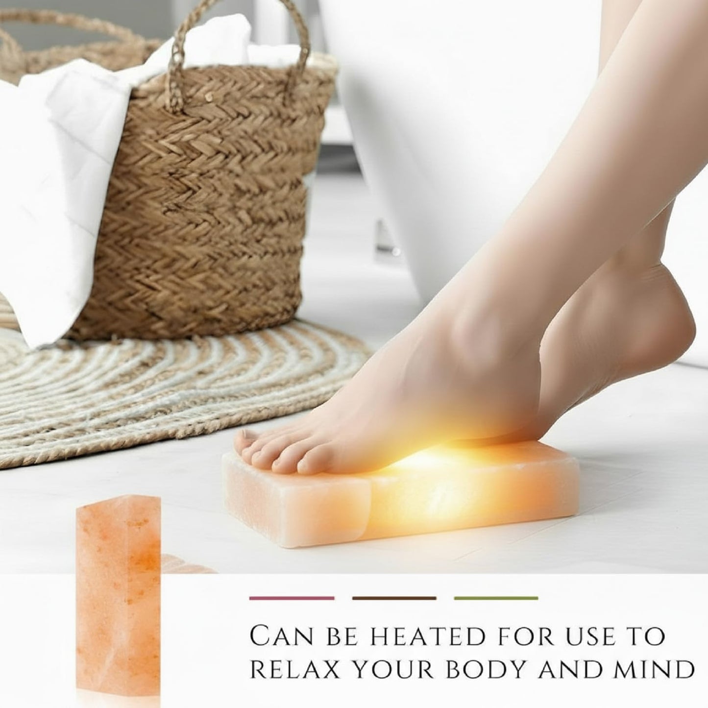 Swiffen 2 Pack Foot Bricks Hand Carved Rock, 4'' Width x 8'' Length x 2'' Depth Himalayan Rectangle Massage Salt Stone for Massotherapy Home Spa Relaxing Deodorant Salt and Sugar Scrubs