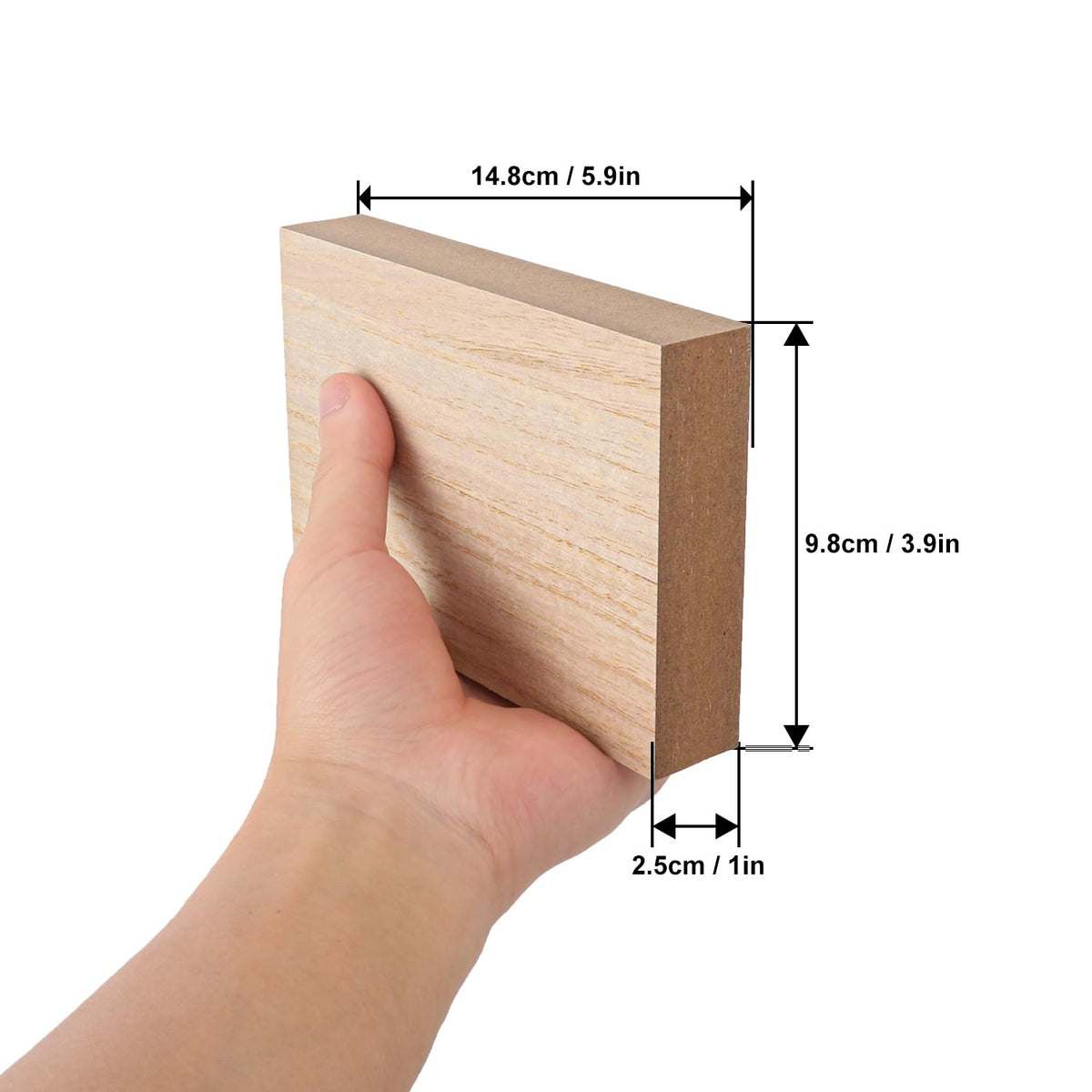 Geytetqi 10 Pack Unfinished MDF Wood Rectangle Blocks, 3.9 x 5.9 Inch Wooden Blocks for Crafts, DIY Projects, and Custom Decor
