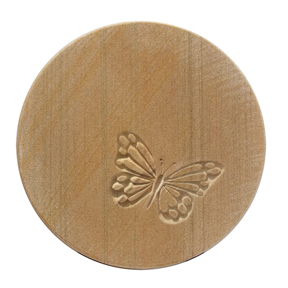 MONKEY SUN 8 Pack Natural Sandstone Water Absorbent Hand Crafted Round Coasters Bulk, 4 x 4 Inches Stone Coasters for Drink Bar Kitchen Home, Used for DIY and Carving, Set of 8