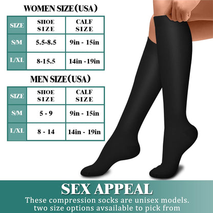 Laite Hebe 3 Pack Medical Compression Sock-Compression Sock For Women and Men Circulation -Best for Running,Nursing,Athletic Sports