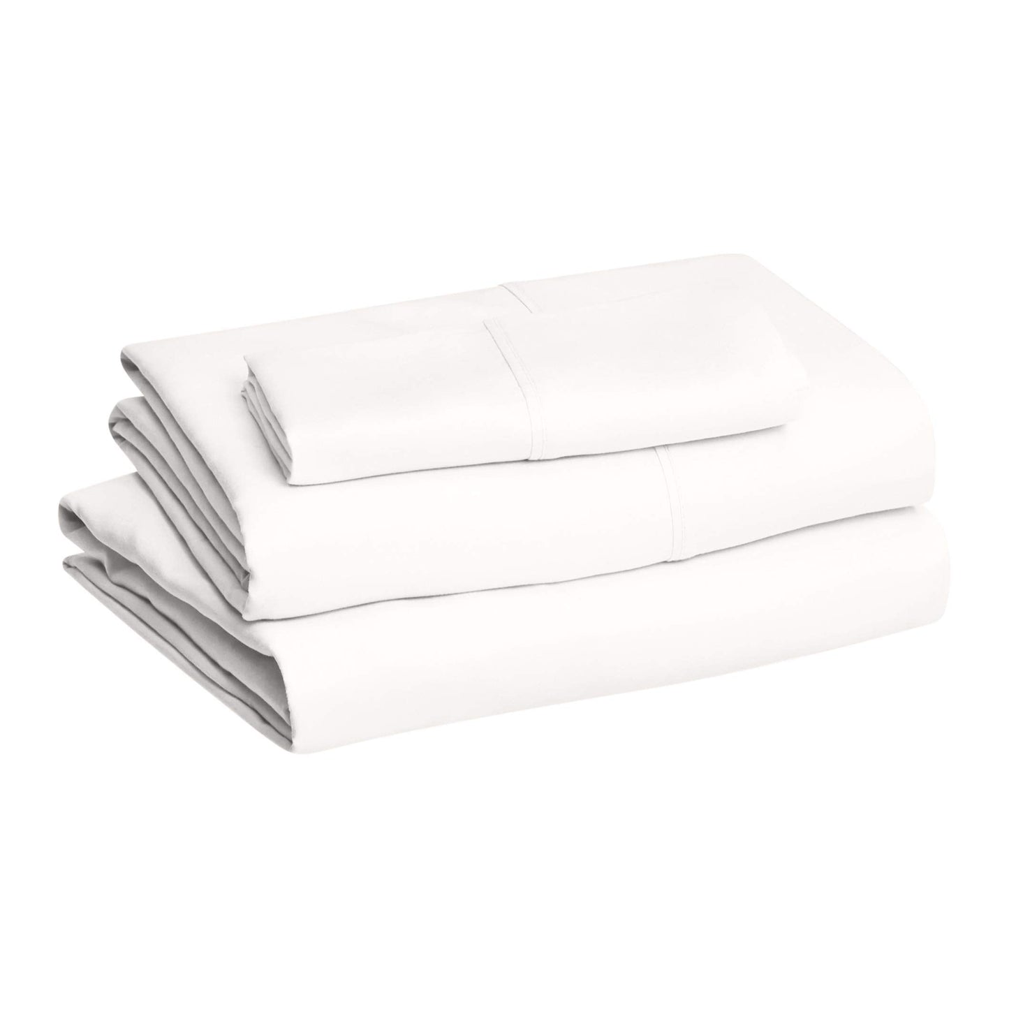 Amazon Basics Lightweight Breathable Wrinkle-Free Brushed Microfiber 3 Piece Bed Sheet Set with 14-Inch Deep Pockets, Twin, Cream, Solid