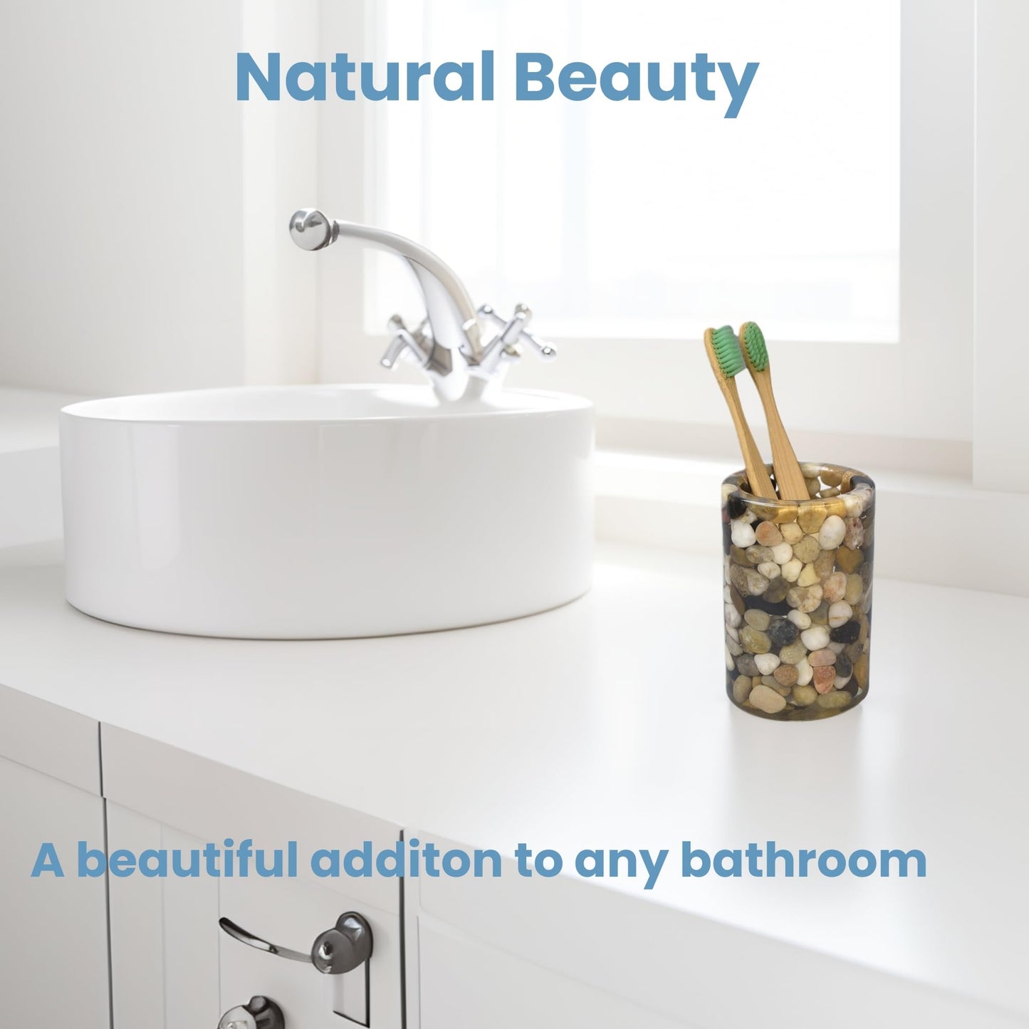Toothbrush Holders for Bathrooms, Toothbrush Cup, Stone Tooth Brush Holder for Bathroom Decor