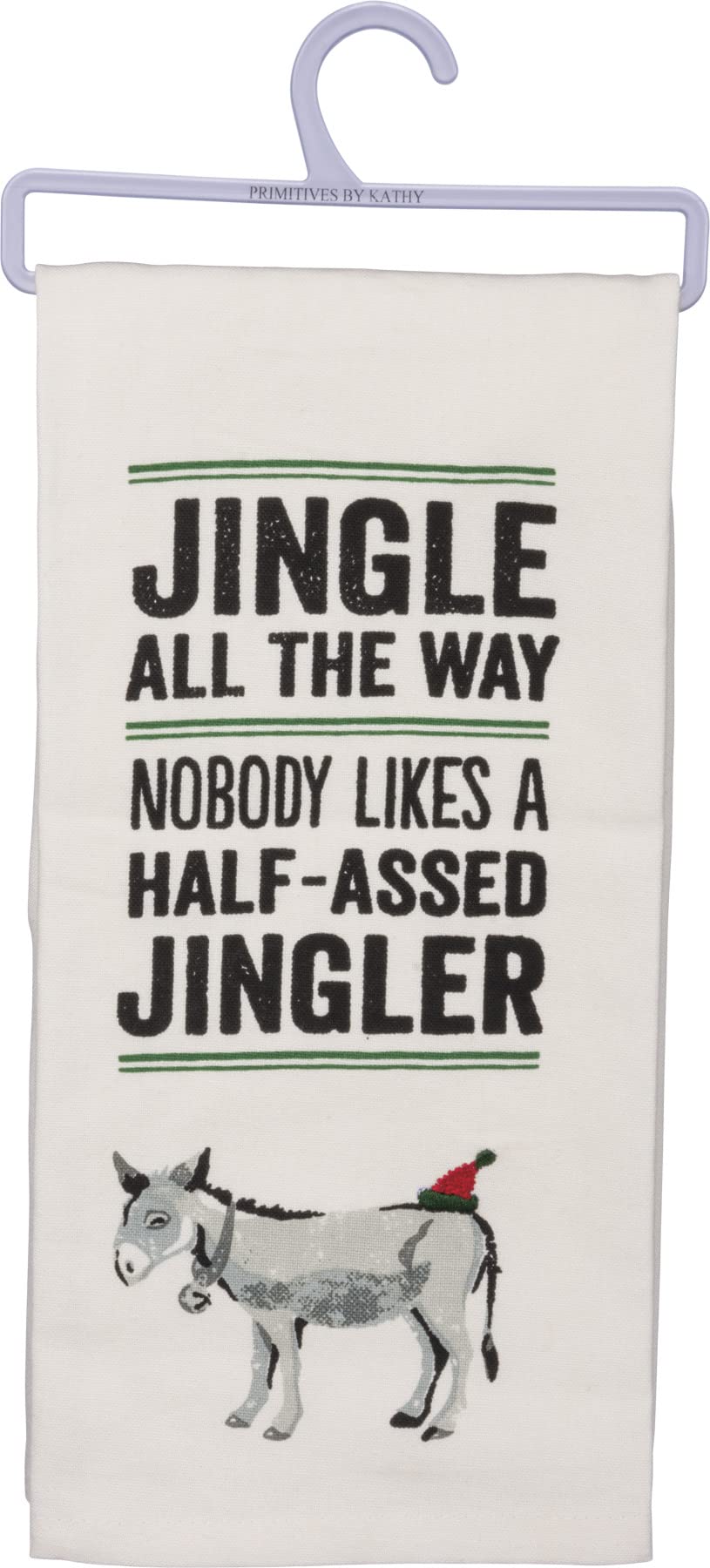 Primitives by Kathy Christmas Stitch Art Dish Towel, 18" x 26", Jingle All The Way
