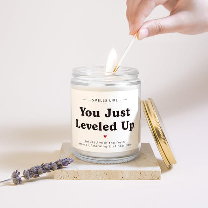 Congratulations Gifts for Women, Promotion Gifts for Women Men, Funny Gift for Promoted Ideas - Lavender Scented Candles, Congrats Presents for Family Friend Coworker Teachers