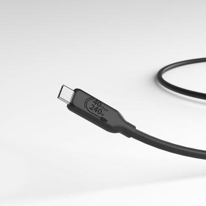 Amazon Basics USB-C to USB-C 4 Fast Charger Cable, 40 Gbps, 8K Video, 240W, USB-IF Cert, Thunderbolt 4/3 Compatible, for Apple iPhone 16/15, iPad, Samsung Galaxy, Tablets, Laptops, 3.3 foot, Black